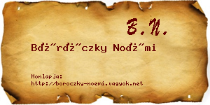 Böröczky Noémi névjegykártya